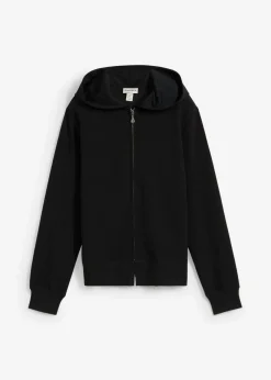 bonprix bonprix Chaqueta tipo sudadera con capucha y cremallera Negro Online