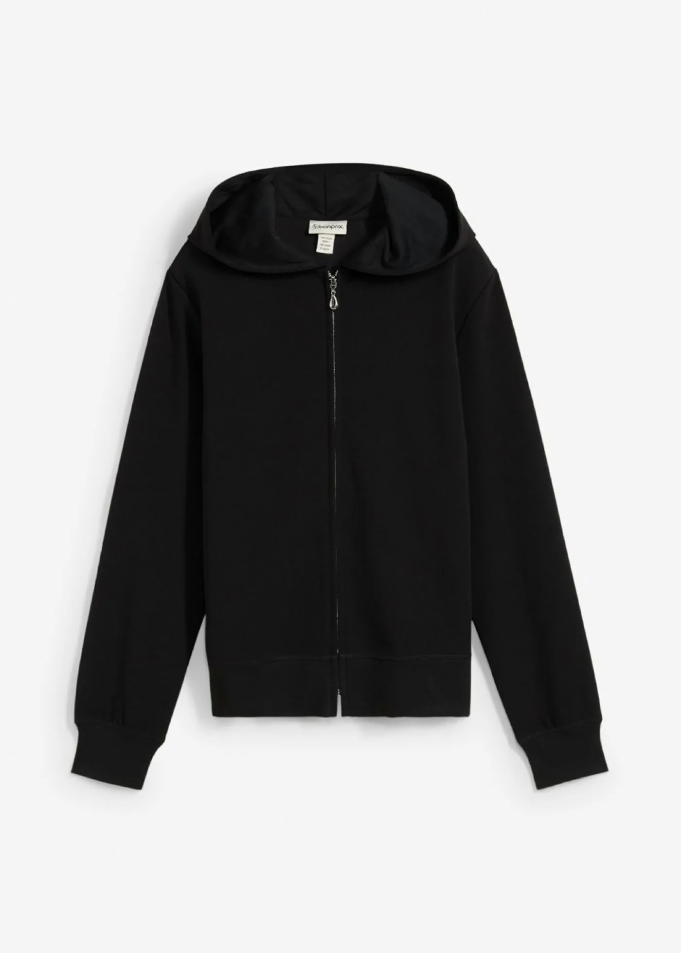 bonprix bonprix Chaqueta tipo sudadera con capucha y cremallera Negro Online