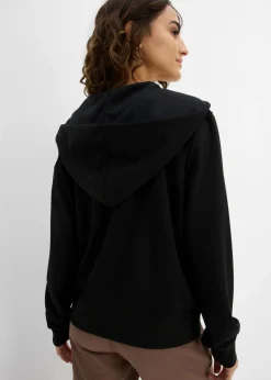 bonprix bonprix Chaqueta tipo sudadera con capucha y cremallera Negro Online