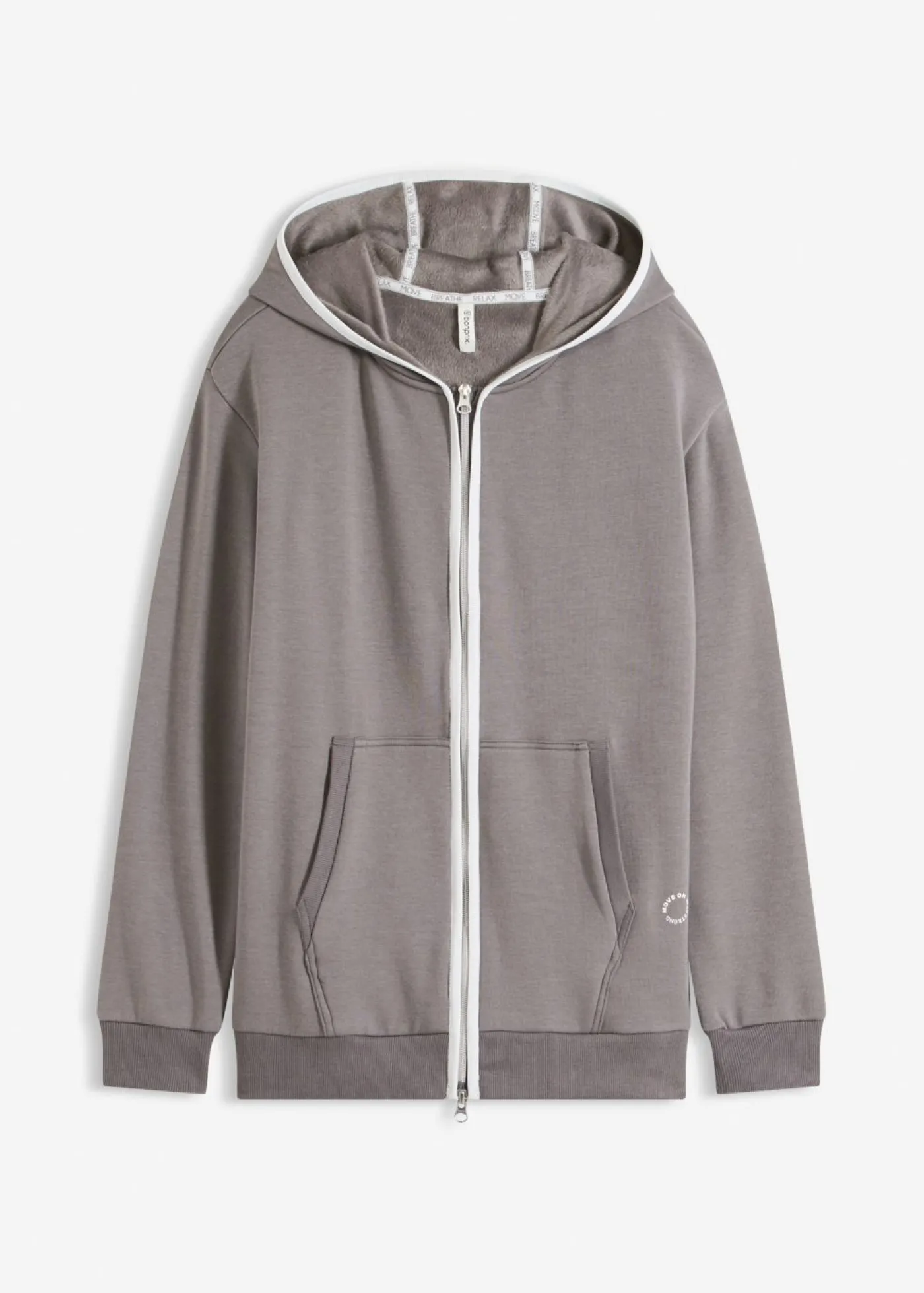 bonprix bonprix Chaqueta térmica de chándal de material de secado rápido con corte ancho Gris granito Outlet