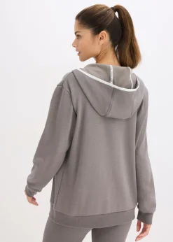 bonprix bonprix Chaqueta térmica de chándal de material de secado rápido con corte ancho Gris granito Outlet