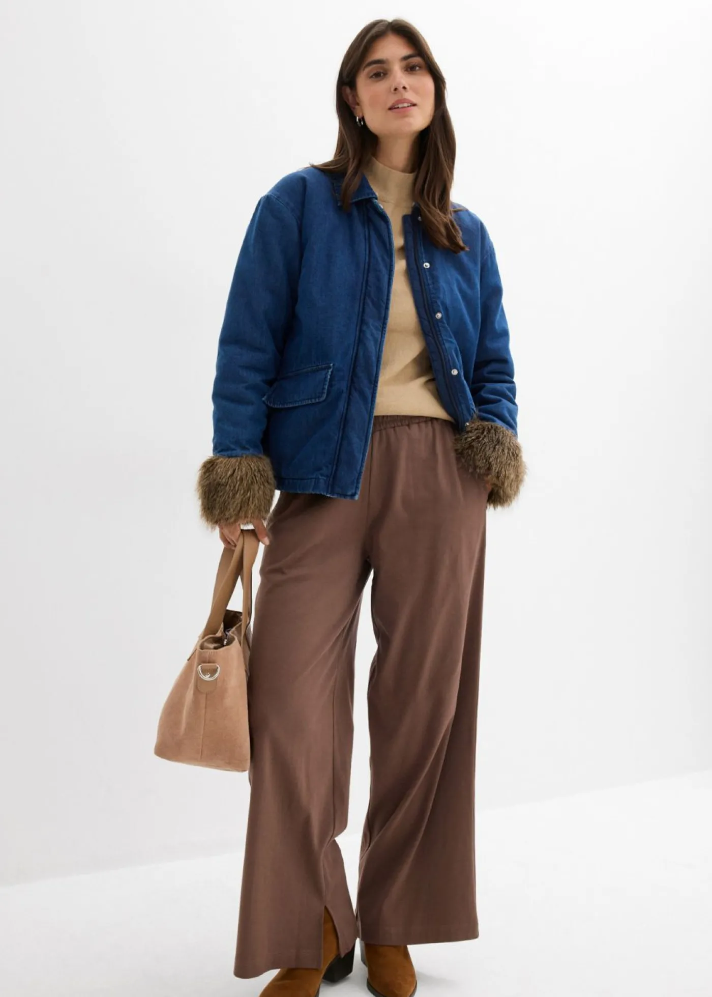 bonprix bonprix Chaqueta vaquera con ligero guateado Azul piedra Sale