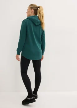 bonprix bonprix Chándal con sudadera larga y leggings (2 piezas) Negro/verde mate estampado Hot