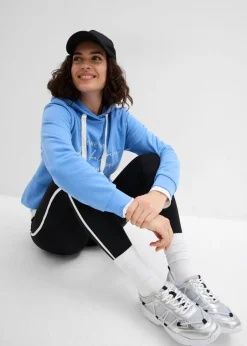 bonprix bonprix Chándal con sudadera larga y leggings (2 piezas) azul provenzal/negro New