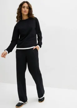 bonprix bonprix Chándal de algodón (2 piezas) Negro-blanco Outlet