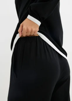 bonprix bonprix Chándal de algodón (2 piezas) Negro-blanco Outlet