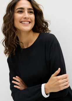 bonprix bonprix Chándal de algodón (2 piezas) Negro-blanco Outlet