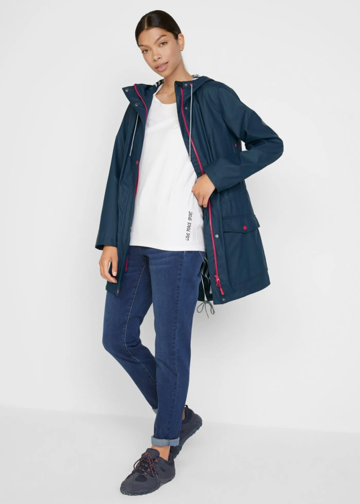bonprix bonprix Chubasquero impermeable Azul marino Discount