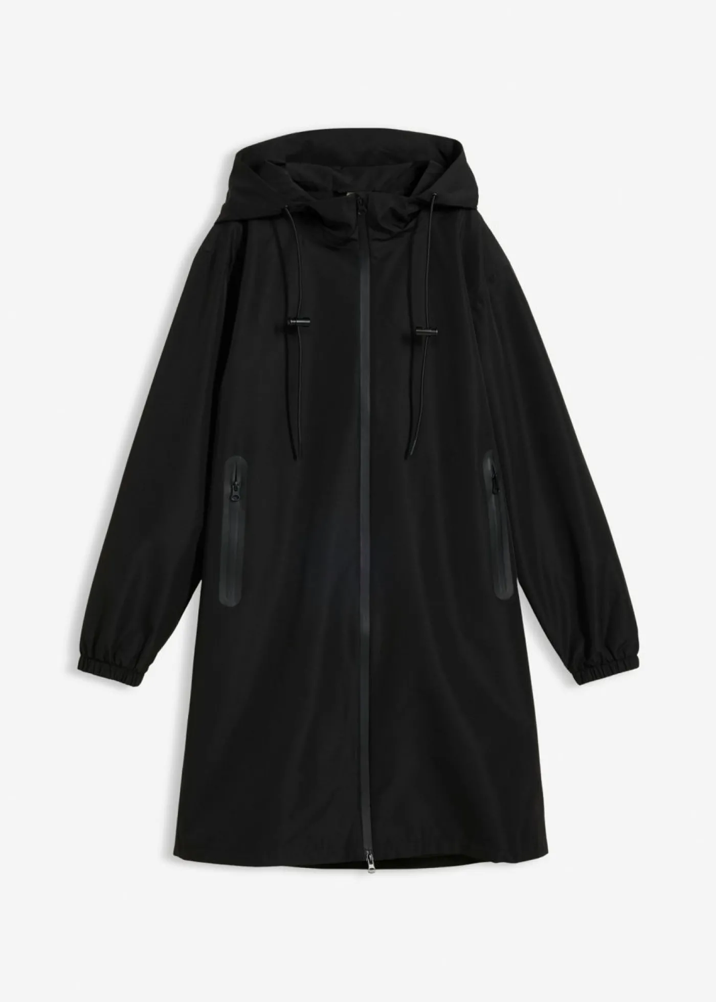 bonprix bonprix Chubasquero ligero con bolso estilo bandolera Negro Hot