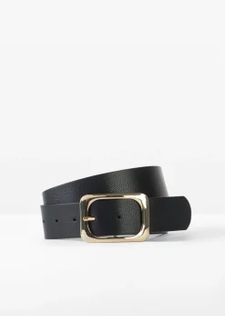 bonprix bonprix Cinturón con hebilla metálica brillante Negro Outlet