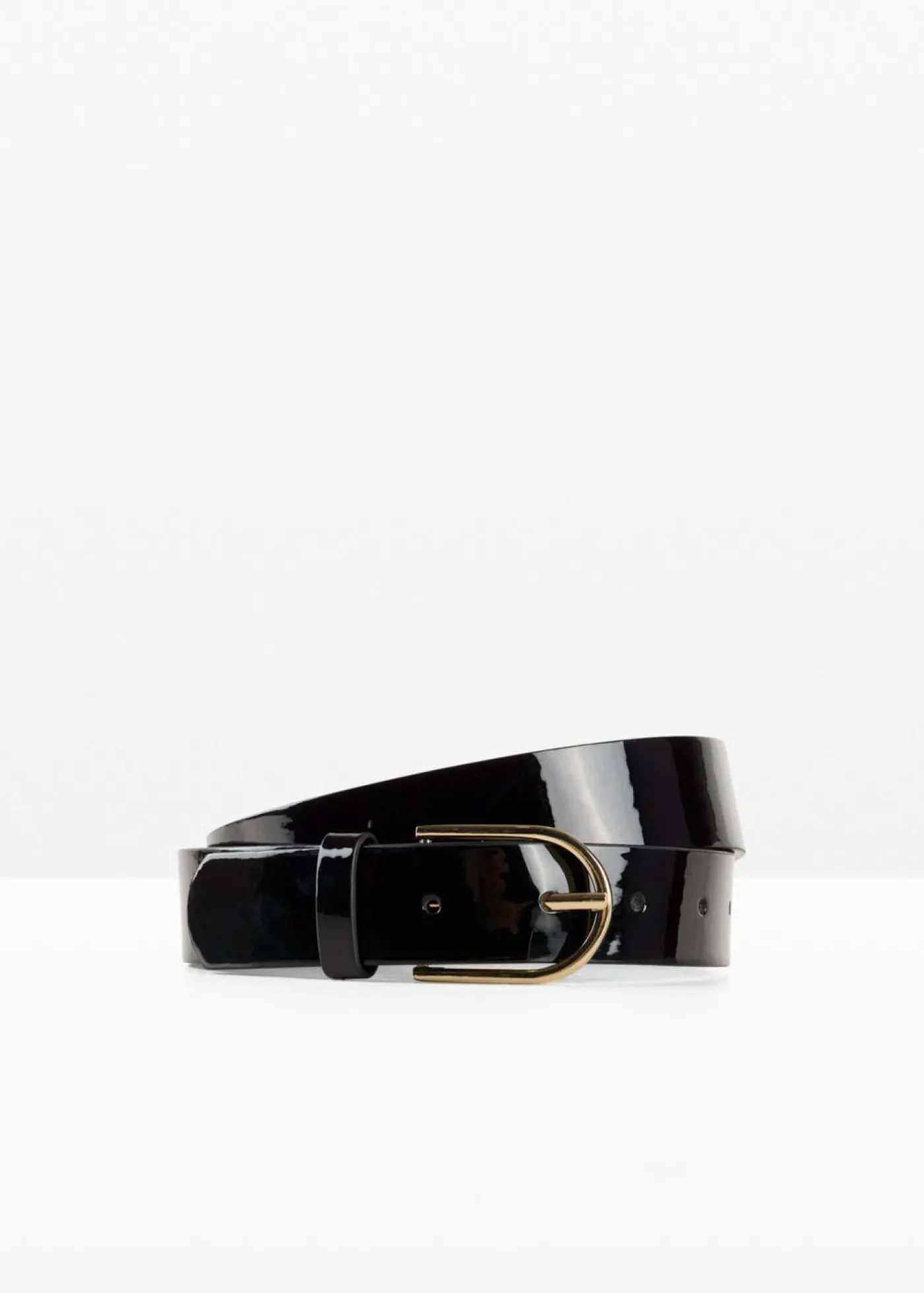 bonprix bonprix Cinturón de charol Negro-dorado Sale