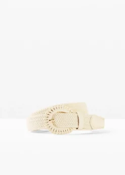 bonprix bonprix Cinturón trenzado elástico Blanco-crema New