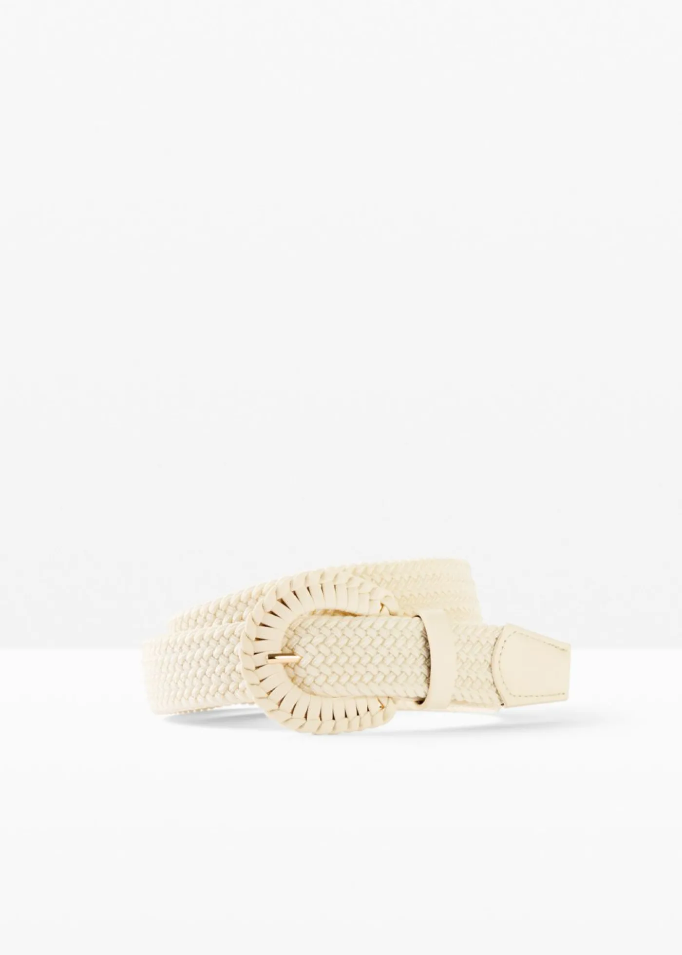bonprix bonprix Cinturón trenzado elástico Blanco-crema New