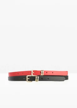 bonprix bonprix Cinturón (2 unidades) con hebilla brillante fresa-negro Hot