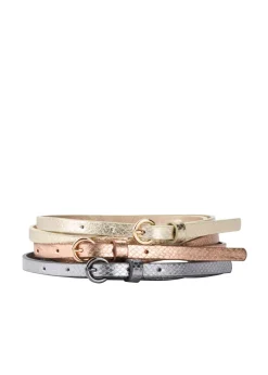 bonprix bonprix Cinturón (3 unidades) con relieve Oro/oro rosa/plata metalizado New