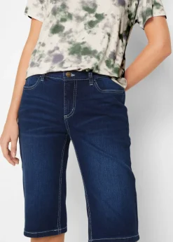 bonprix bonprix Cómoda bermuda vaquera elástica Denim desgastado Outlet