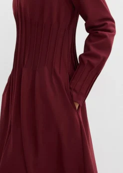 bonprix bonprix Cómodo vestido de mezcla de viscosa con pinzas decorativas rojo avellana New