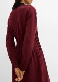 bonprix bonprix Cómodo vestido de mezcla de viscosa con pinzas decorativas rojo avellana New