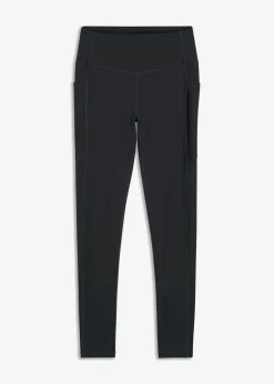 bonprix bonprix Cómodos leggings deportivos con bolsillo para móvil y material de secado rápido Negro Discount