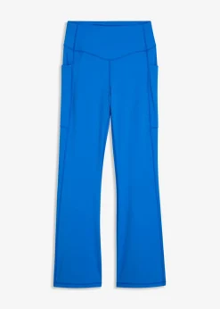 bonprix bonprix Cómodos leggings deportivos con bolsillo para móvil, corte acampanado y material de secado rápido azul horizonte Outlet