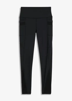 bonprix bonprix Cómodos leggings deportivos con malla y bolsillo para móvil Negro Online
