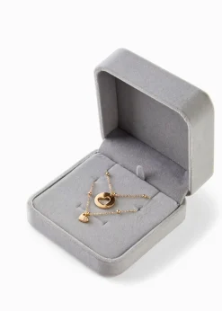 bonprix bonprix Collares (2 piezas) con colgantes en forma de corazón Dorado Clearance