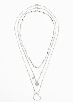 bonprix bpc bonprix collection Conjunto de collares (3 piezas) Plateado New