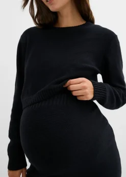 bonprix bonprix Conjunto de jersey y falda de algodón orgánico para durante y después del embarazo (2 piezas) Negro Discount