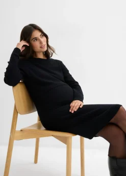 bonprix bonprix Conjunto de jersey y falda de algodón orgánico para durante y después del embarazo (2 piezas) Negro Discount