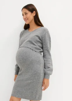 bonprix bonprix Conjunto de punto de jersey y falda para bebé gris moteado Sale