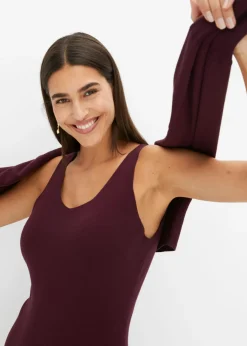 bonprix bonprix Conjunto de vestido de punto (2 piezas) rojo burdeos Discount