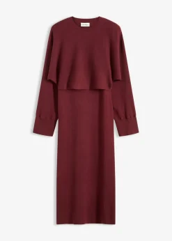 bonprix bonprix Conjunto de vestido de punto (2 piezas) rojo avellana Best