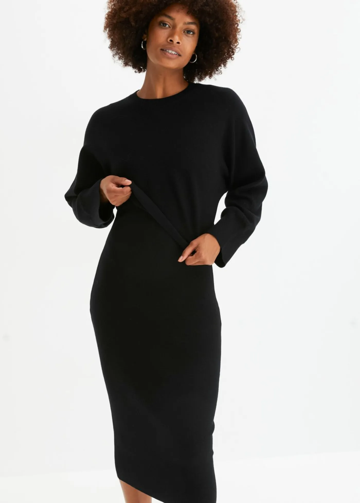 bonprix bonprix Conjunto de vestido de punto (2 piezas) Negro Sale