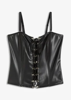 bonprix bonprix Corsé con cordones y efecto mojado Negro Best