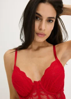bonprix bonprix Corsé de encaje delicado Rojo salsa