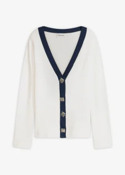 bonprix bonprix Cárdigan Blanco lana/azul marino Hot