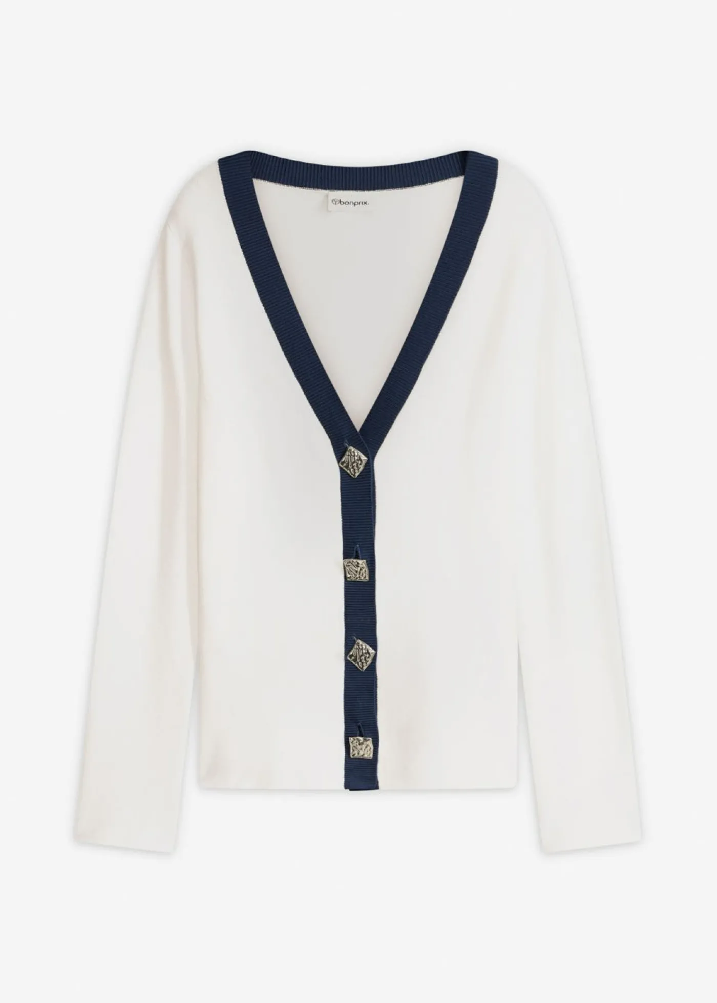 bonprix bonprix Cárdigan Blanco lana/azul marino Hot