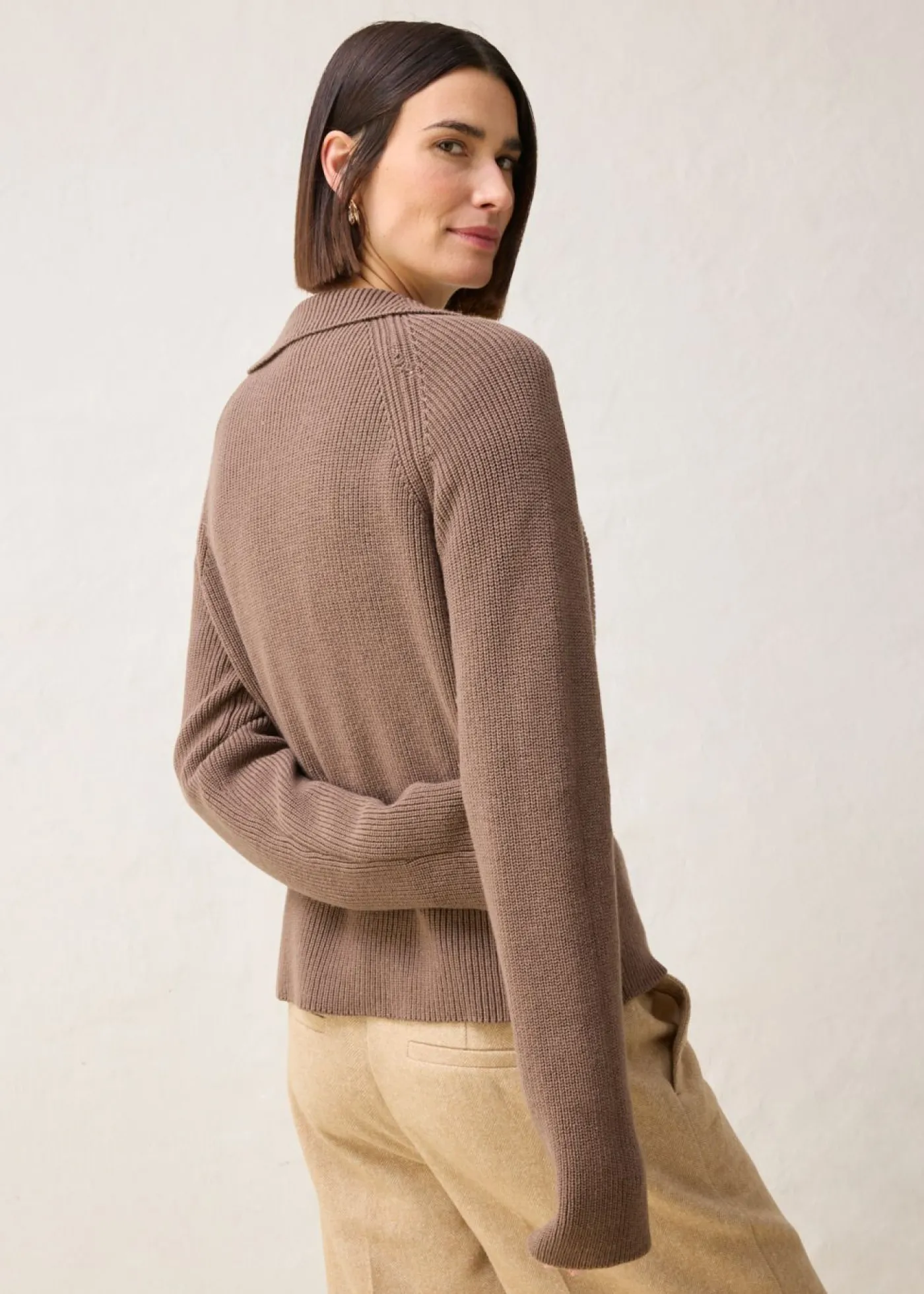 bonprix bonprix Cárdigan con lana marrón arcilla Outlet