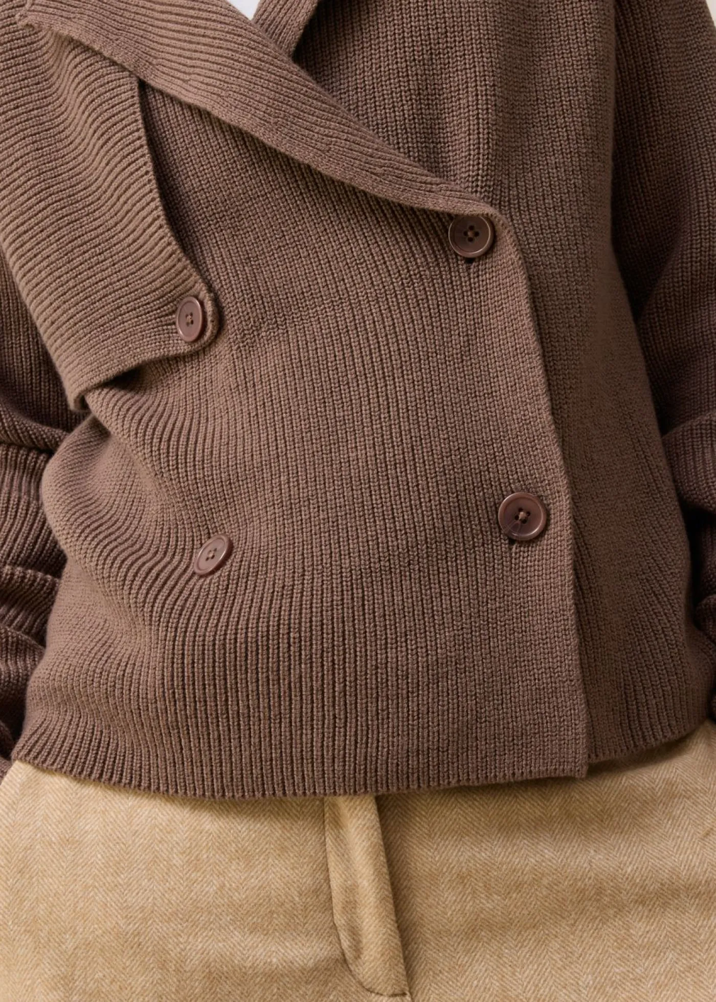 bonprix bonprix Cárdigan con lana marrón arcilla Outlet