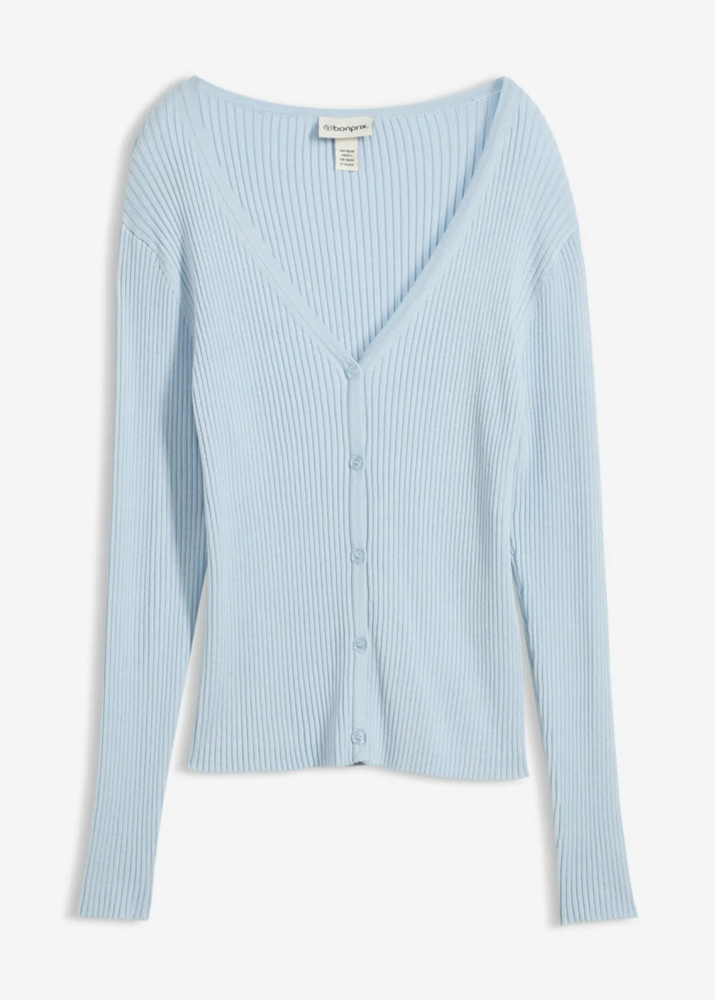 bonprix bonprix Cárdigan de punto fino con viscosa azul pálido Best