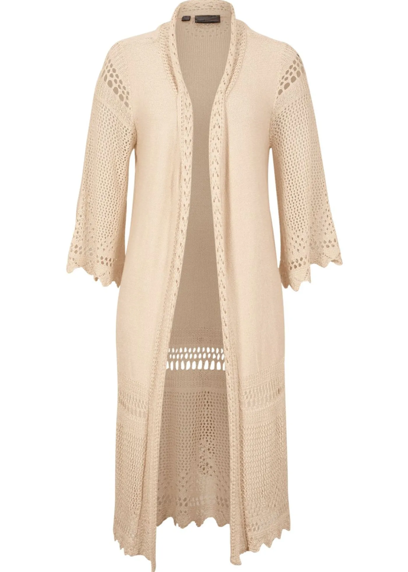 bonprix bonprix Cárdigan largo de ajour Beige Online