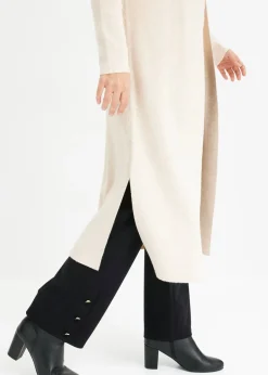 bonprix bonprix Cárdigan largo de punto con viscosa Beige jaspeado Online