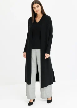 bonprix bonprix Cárdigan largo de punto con viscosa Negro Discount