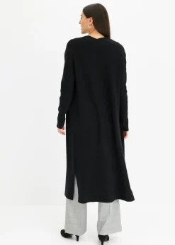 bonprix bonprix Cárdigan largo de punto con viscosa Negro Discount
