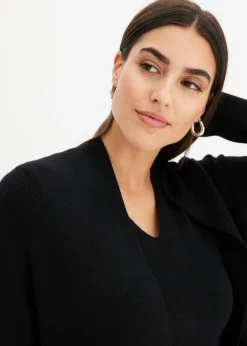 bonprix bonprix Cárdigan largo de punto con viscosa Negro Discount
