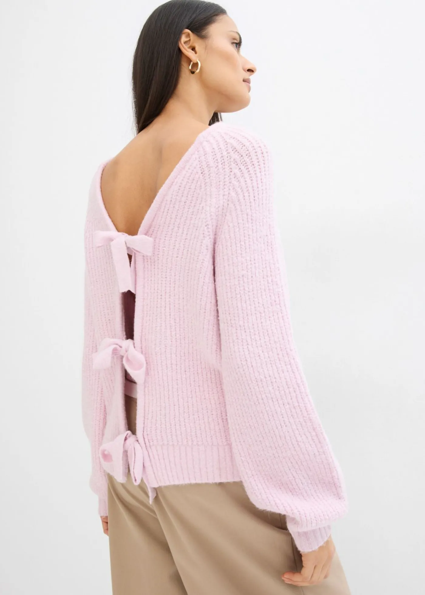 bonprix bonprix Cárdigan reversible con lazo Lila empolvado Clearance