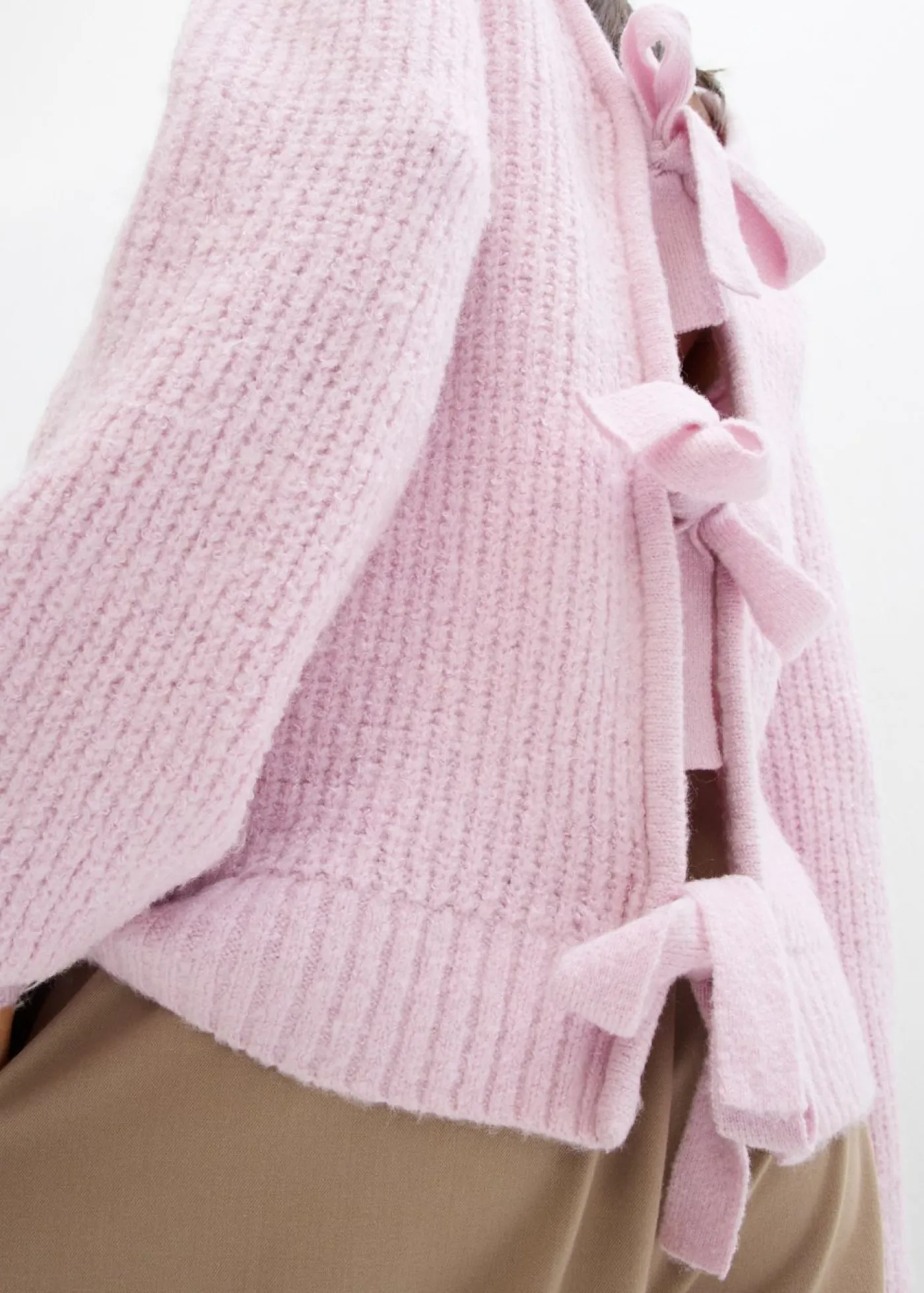 bonprix bonprix Cárdigan reversible con lazo Lila empolvado Clearance