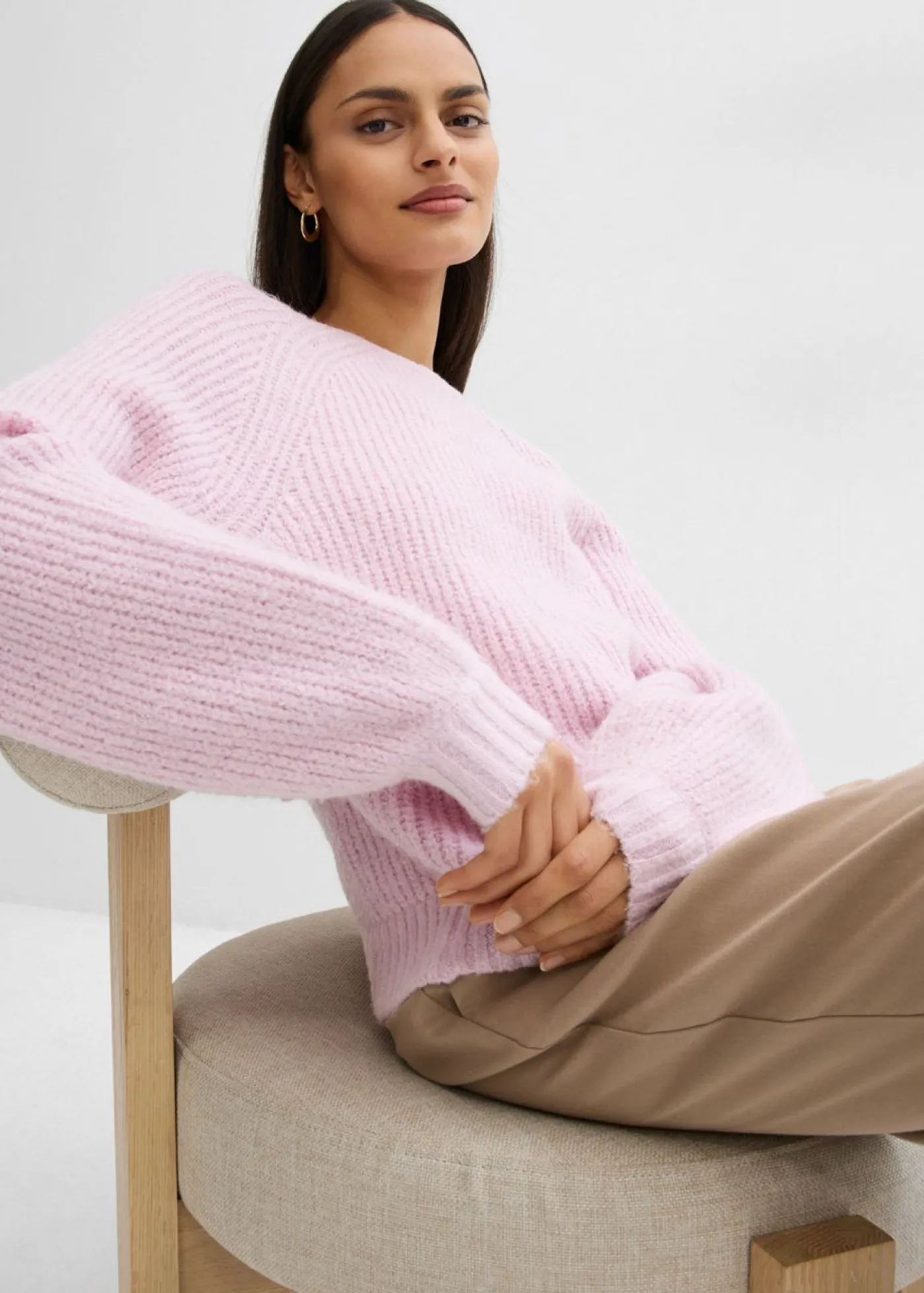 bonprix bonprix Cárdigan reversible con lazo Lila empolvado Clearance