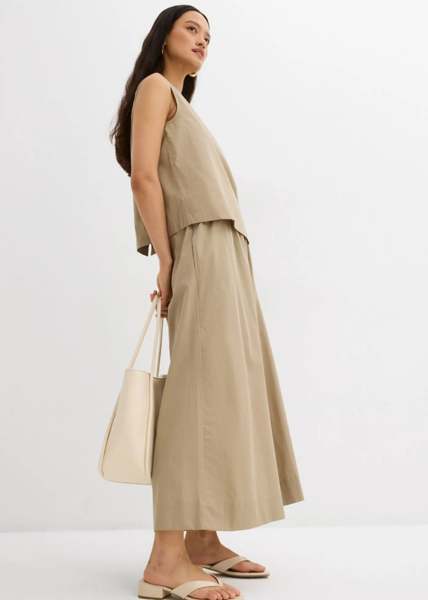 bonprix bonprix Culotte ancho de algodón puro Caqui nuevo New