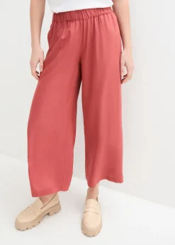 bonprix bonprix Culotte ancho de viscosa sostenible marrón marsala Online
